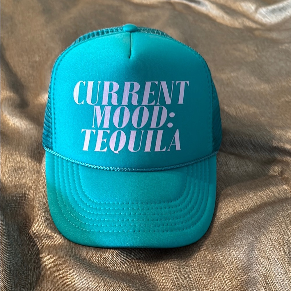 Teal Trucker Hat with Fun Slogan